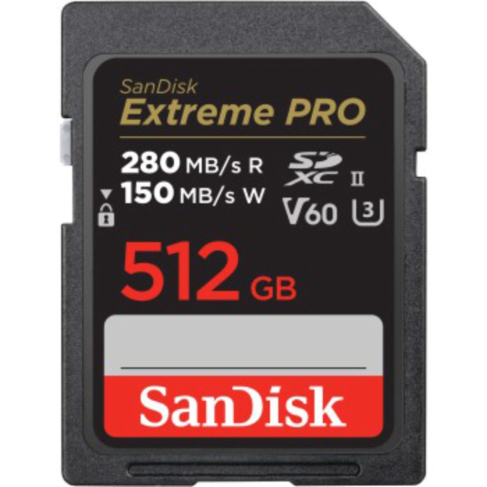 Levně SanDisk Extreme PRO 512 GB V60 UHS-II SD cards, 280/150 MB/s,V60,C10,UHS-II