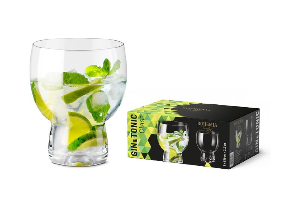 Levně sklen. 630ml, 6ks, BOHEMIA PR. GIN TONIC