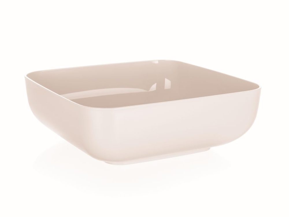 Levně miska 3,0l, 23x23x 7,8cm,AMIENS, čtv.,krém.plast