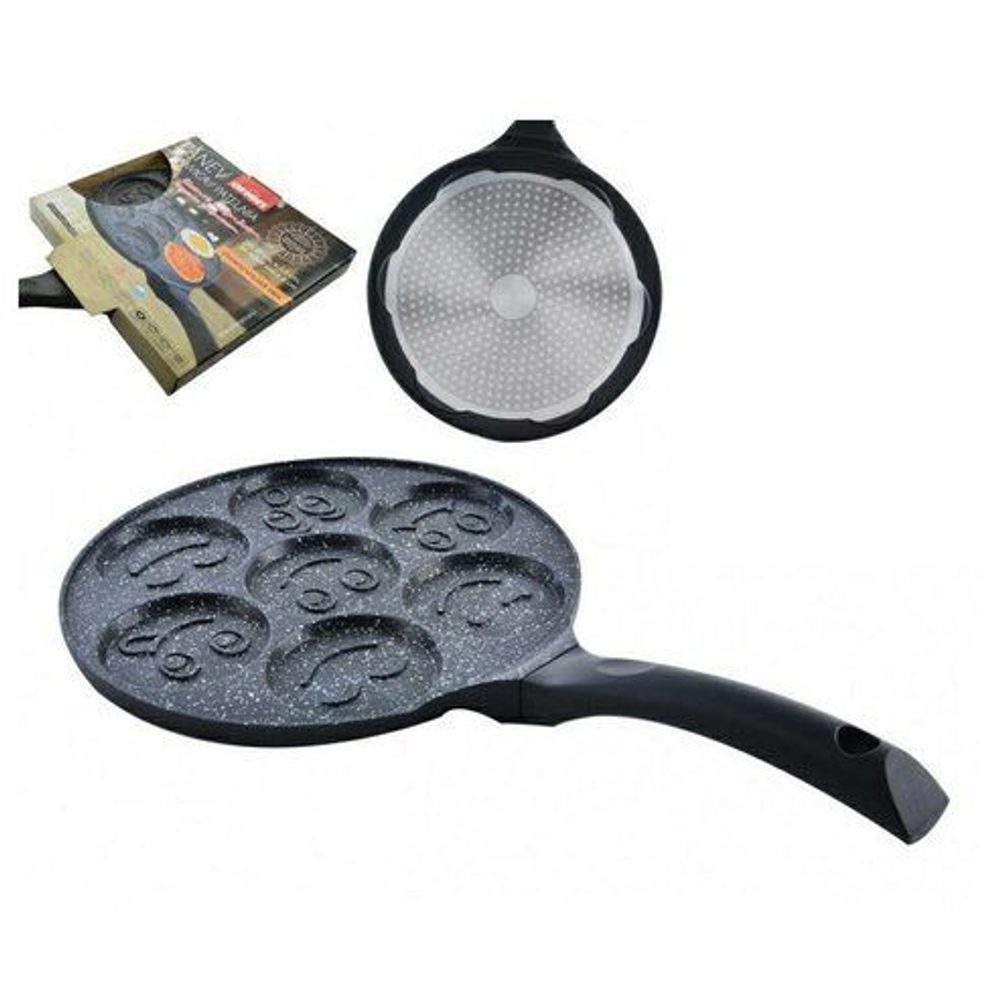 Levně pánev d27cm, GRANDE, na volská oka 7ks-Smajlíků, kov