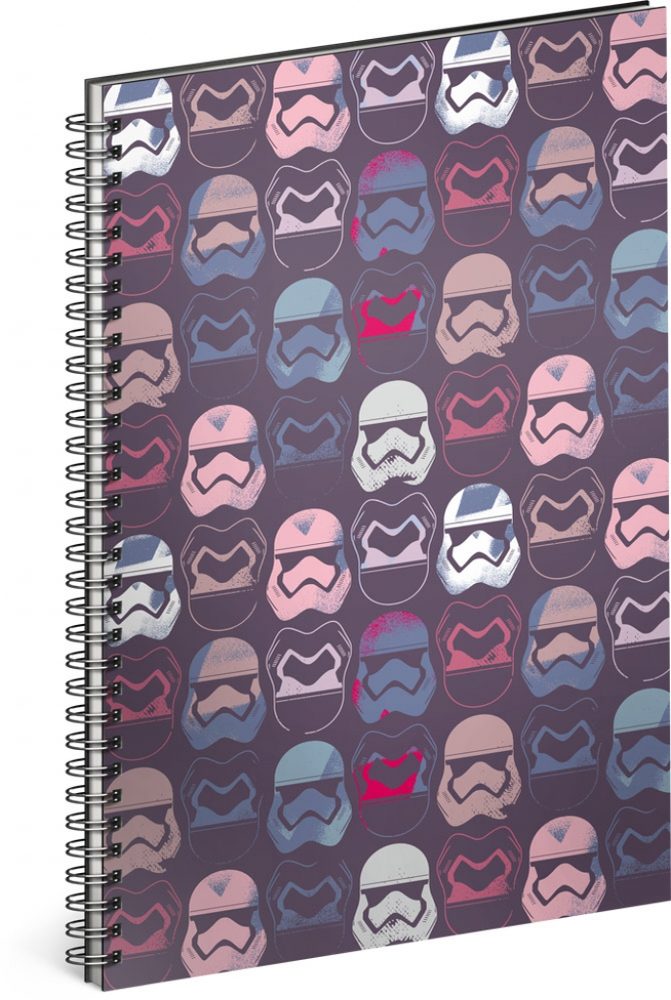 Levně Presco Group Spirálový blok Star Wars – Pattern, linkovaný, A5