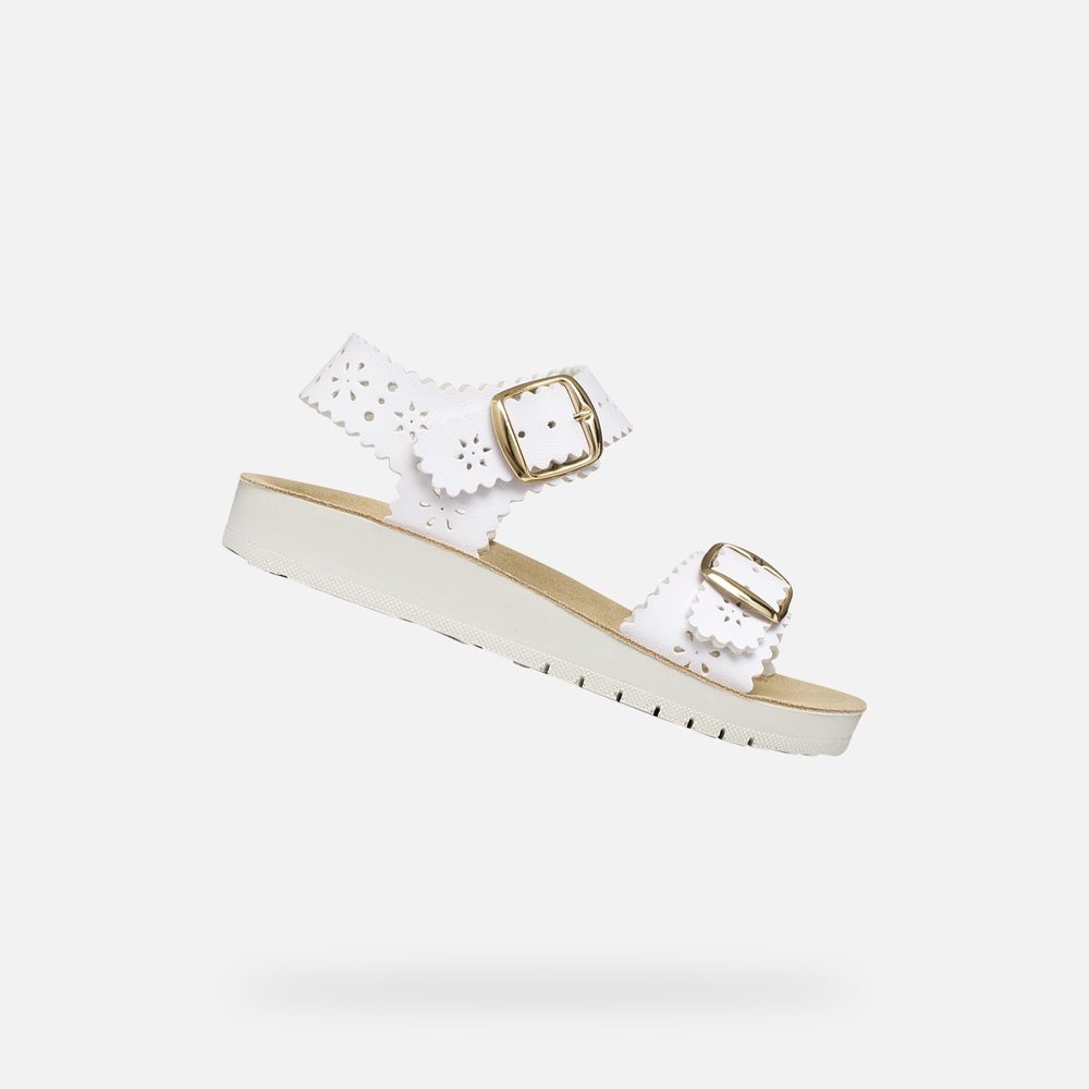 Levně Bílé dívčí sandály Geox Sandal Costarei - 28