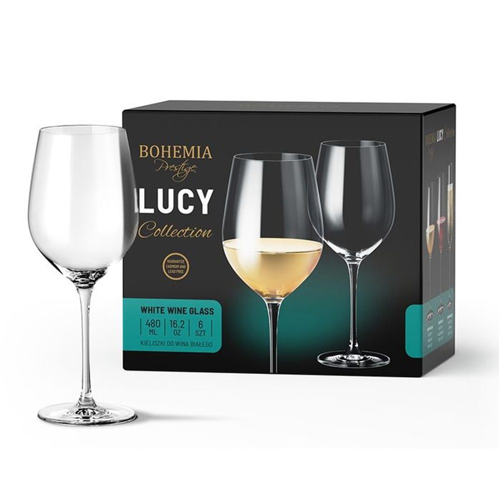 Levně sklen. 480ml, 6ks, BOHEMIA PR. víno, LUCY, DB