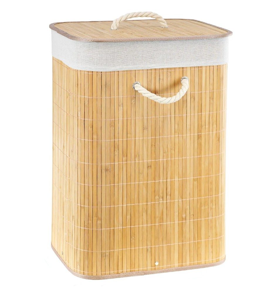 Levně ALPINA Koš na prádlo bambus skládací přírodní 40x30x56cm ED-249795prir