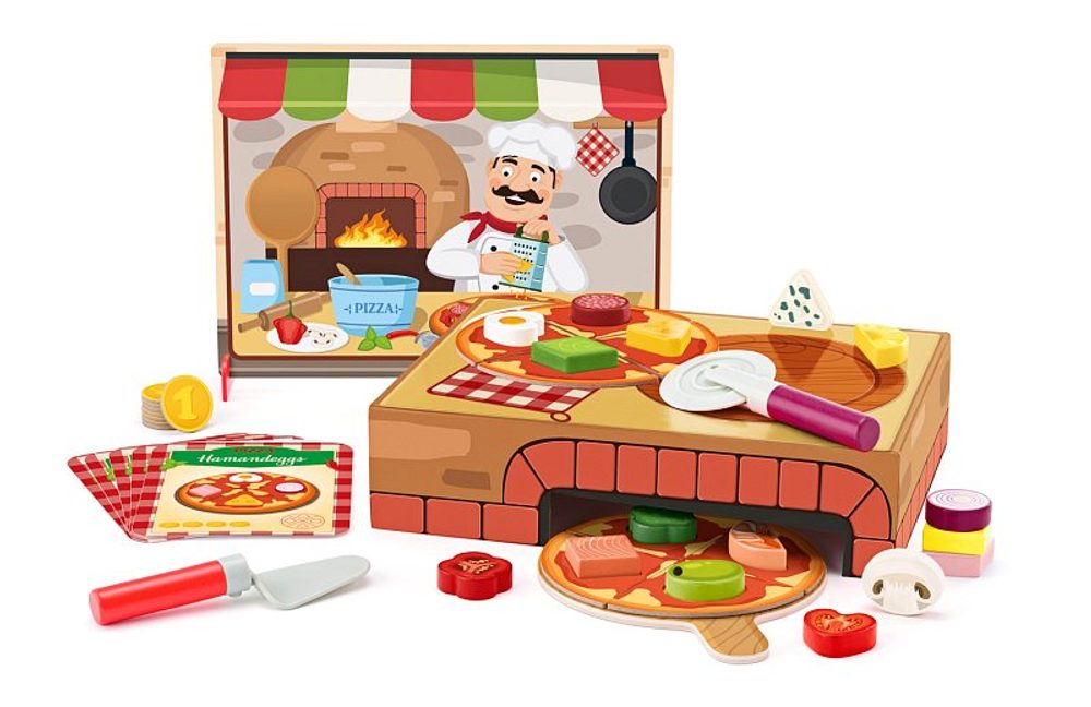 Levně WOODY Pizzerie Carlo, didaktická hra s vkládacími tvary