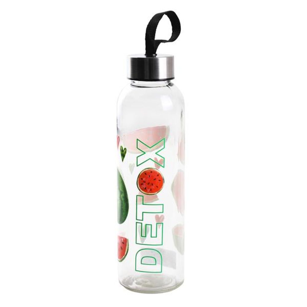 Levně TORO LÁHEV NA VODU DETOX MOTIV OVOCE 0,5L SKLO, ASS