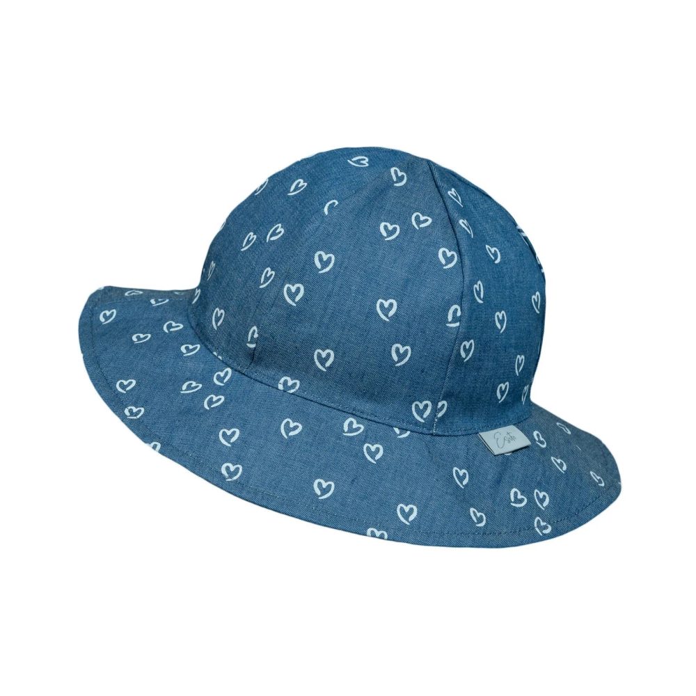 ESITO | Dívčí klobouk riflový Denim hearts - modrá / XXS - L modrá
