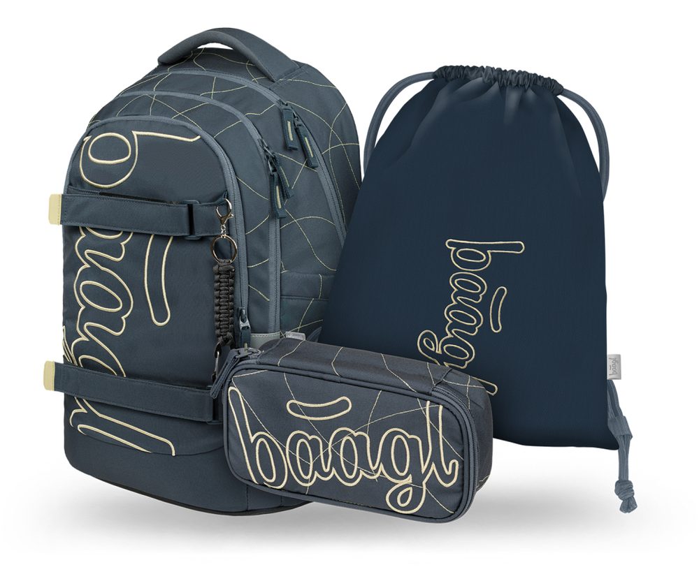 Levně BAAGL SET 3 Skate Max Wave: batoh, penál, sáček GRS