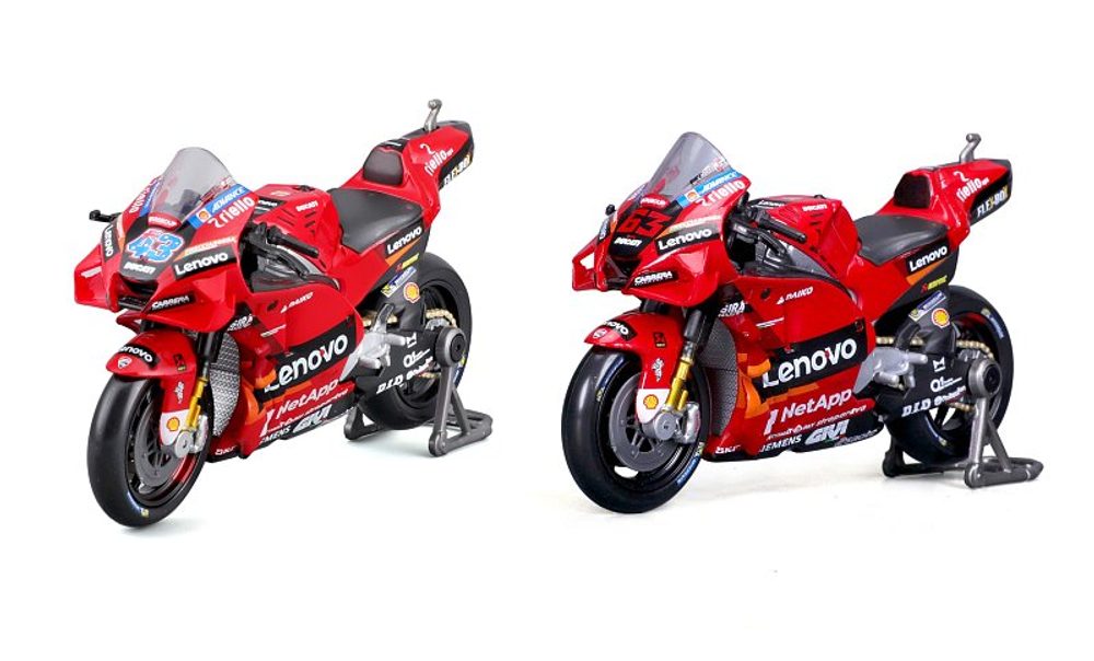Levně Maisto - Motocykl, Ducati Lenovo Team 2022, assort (63 Francesco Bagnaia+43 Jakc Miller), 1:18