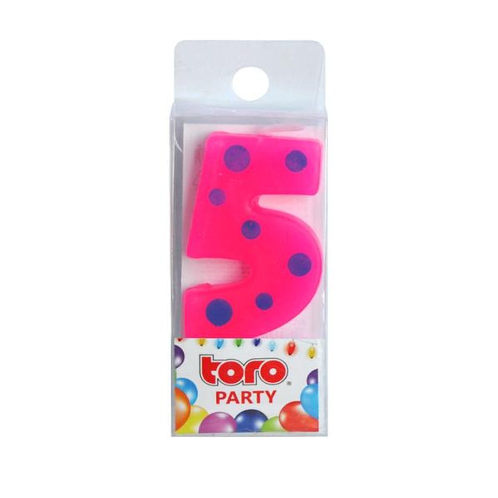 Levně TORO SVÍČKA ČÍSLICE "5", ZAPICHOVACÍ, 3X4,5X0,9CM