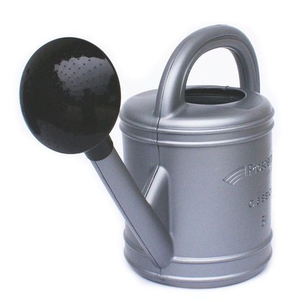 Levně konev 5,0l zahr., CLASSICO +kropítko, stříbrná, plast