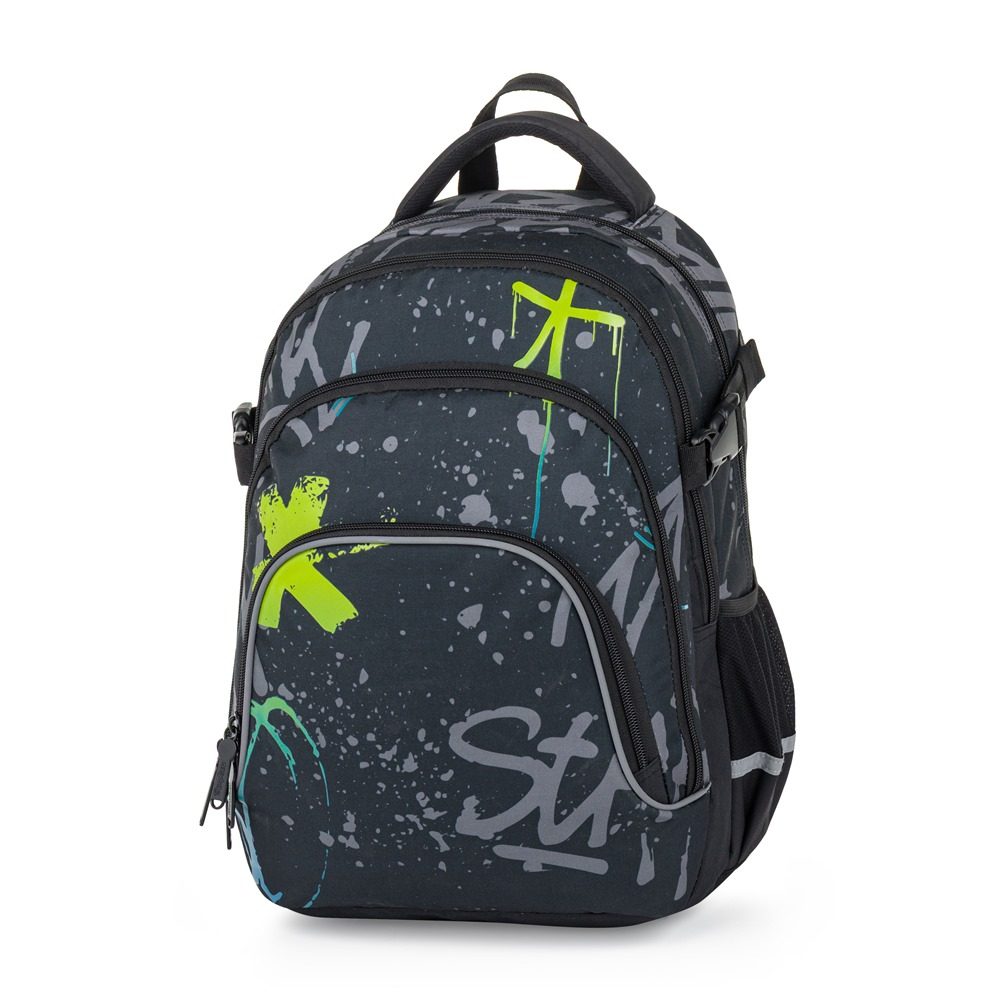 Levně Studentský batoh OXY SCOOLER Graffiti Blue