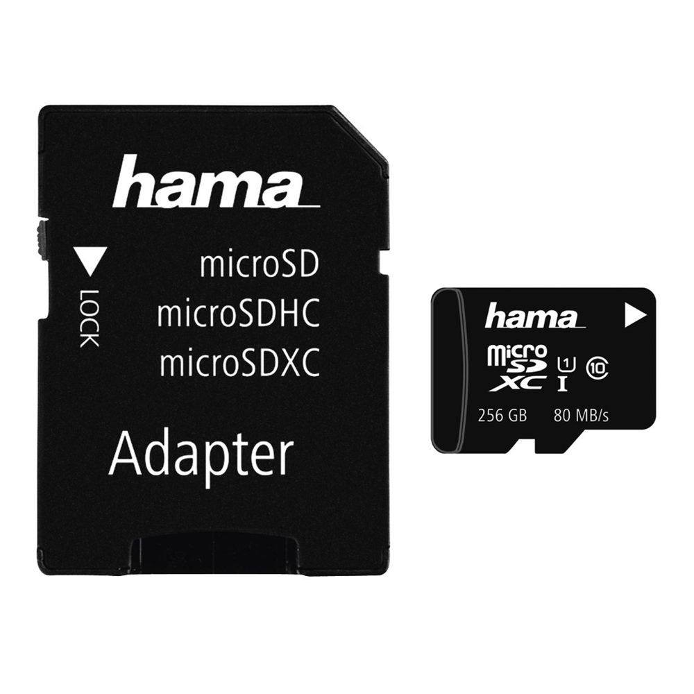 Levně Hama microSDXC 256 GB Class 10 UHS-I 80 MB/s + Adapter/Mobile