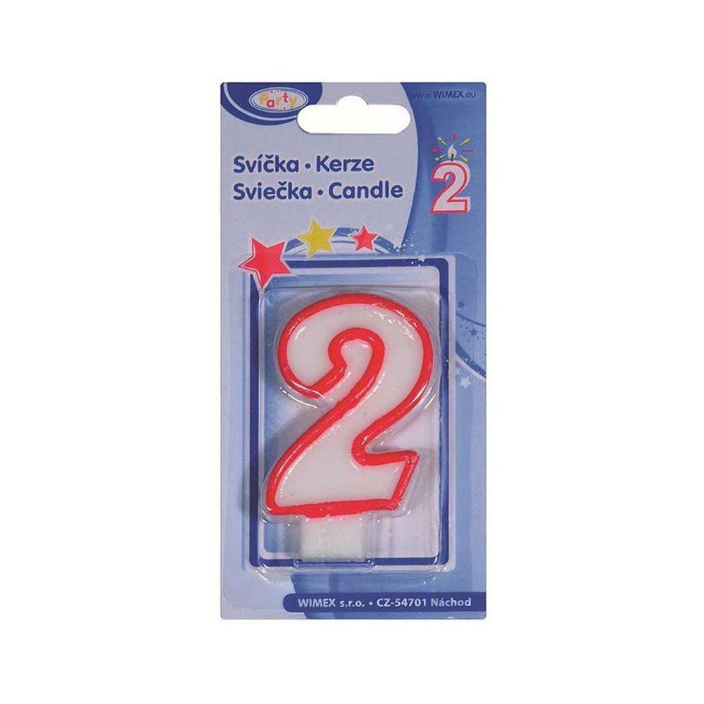 Levně svíčka číslová 2, 75mm, DB