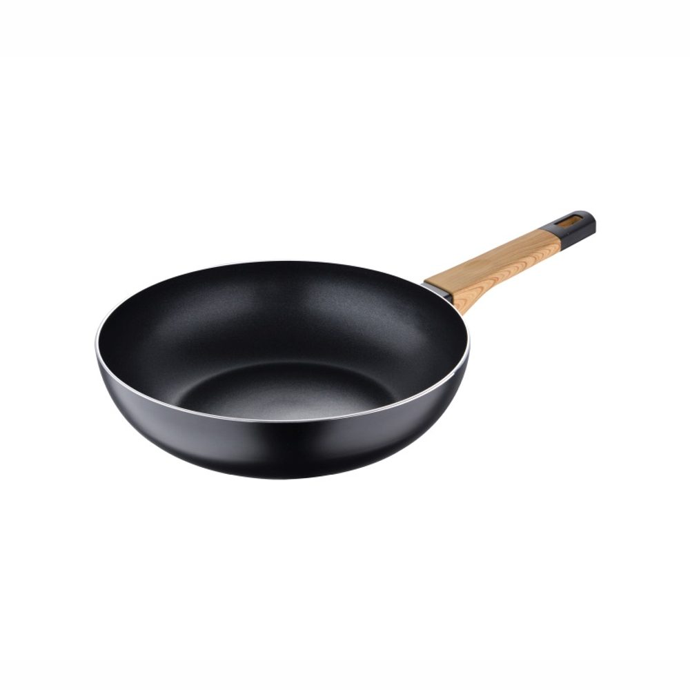 Levně BERGNER Wok pánev s nepřilnavým povrchem 28 cm Earth Black BG-34627-BK