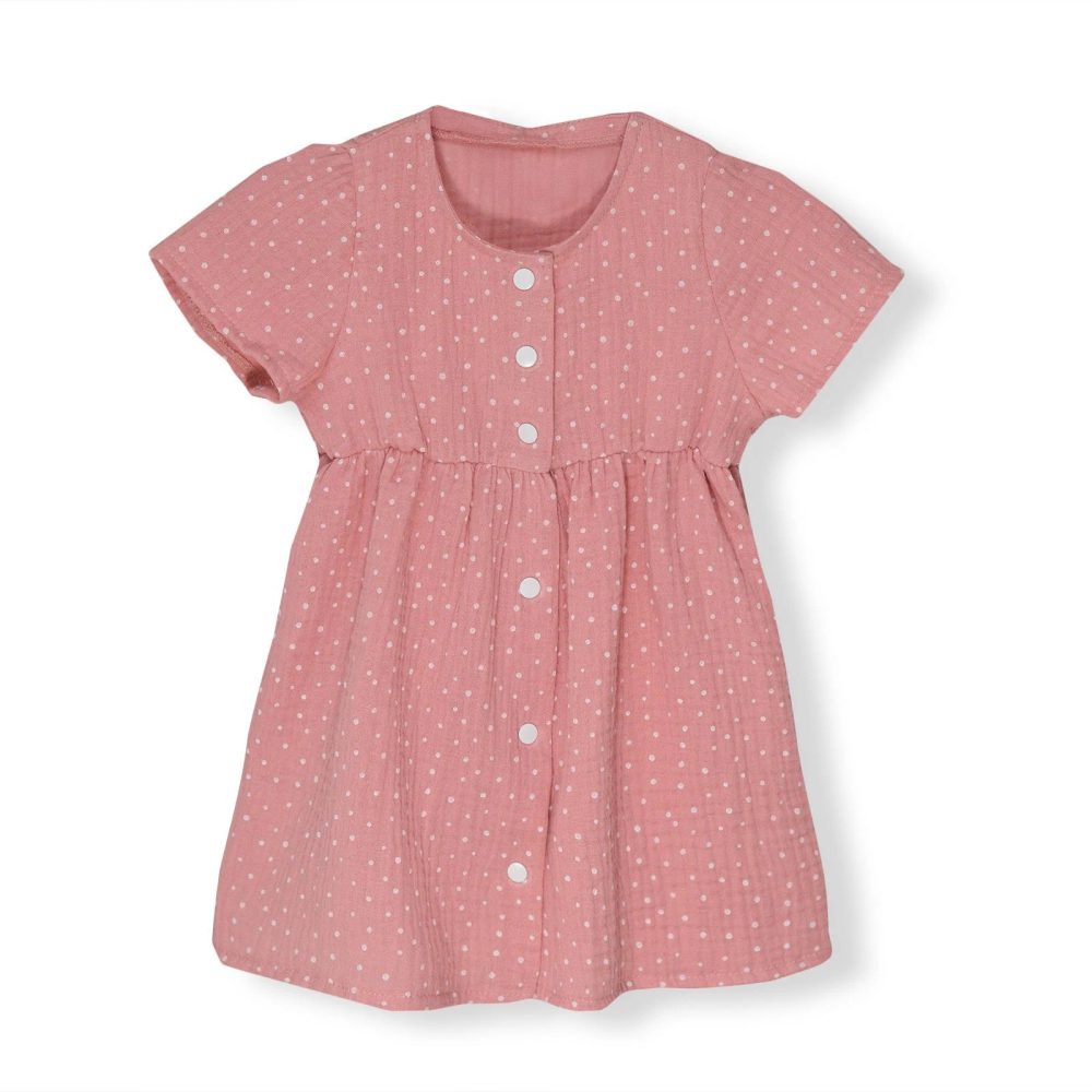 ESITO Mušelínové šaty Barunka Cameo pink DOT - růžová / 68 - 62 růžová
