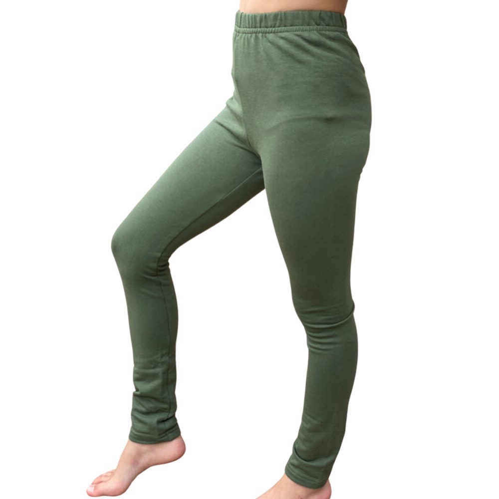 Levně Lily Grey Termo legíny dívčí jednobarevné - Khaki - 104