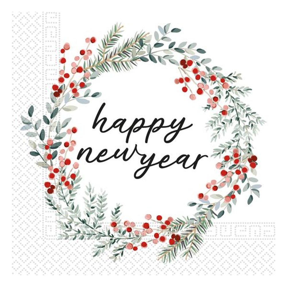 Levně PROCOS UBROUSKY VÁNOČNÍ HAPPY NEW YEAR 3VRSTVÉ 33X33CM