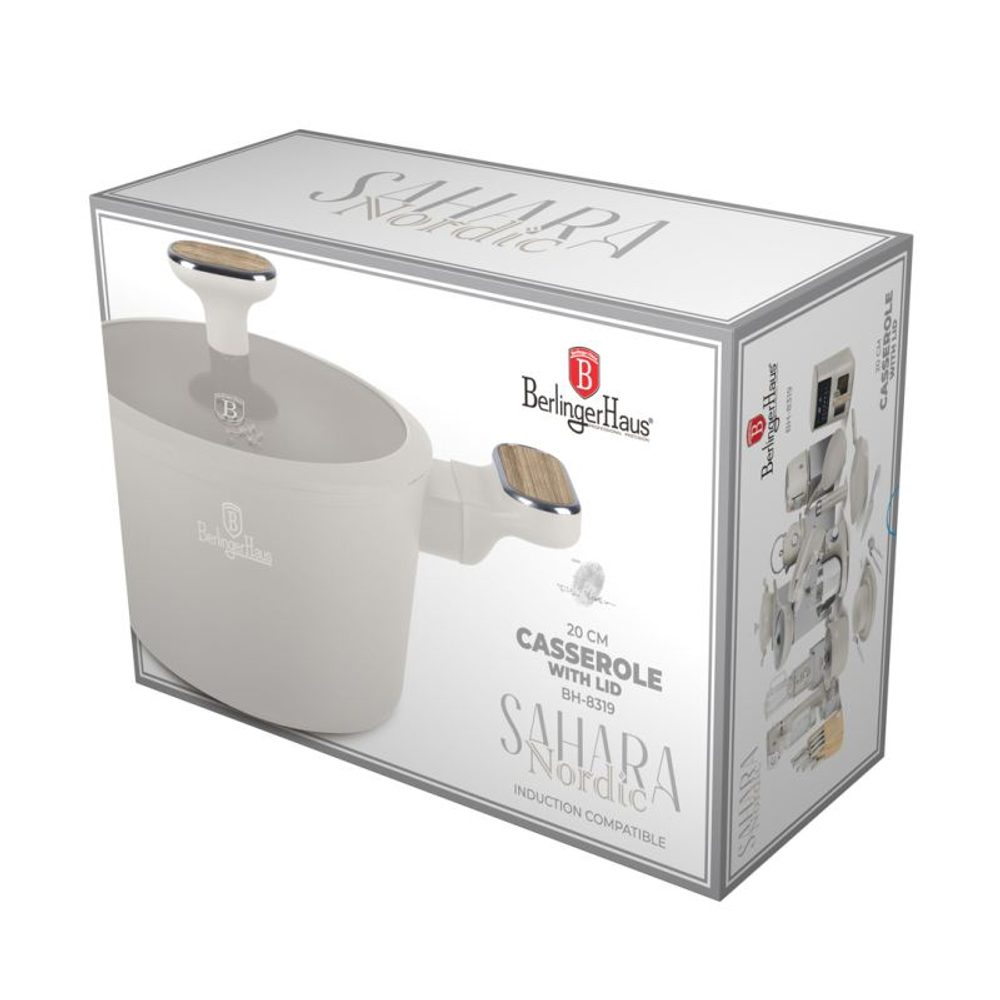 BERLINGERHAUS Kastrol s titanovým povrchem a poklicí 20 cm Sahara Nordic Collection BH-8319