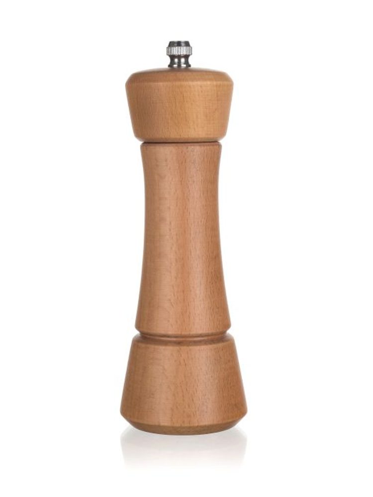 Levně mlýnek NATURAL 16,5cm na koření, dřevo, ker.strojek
