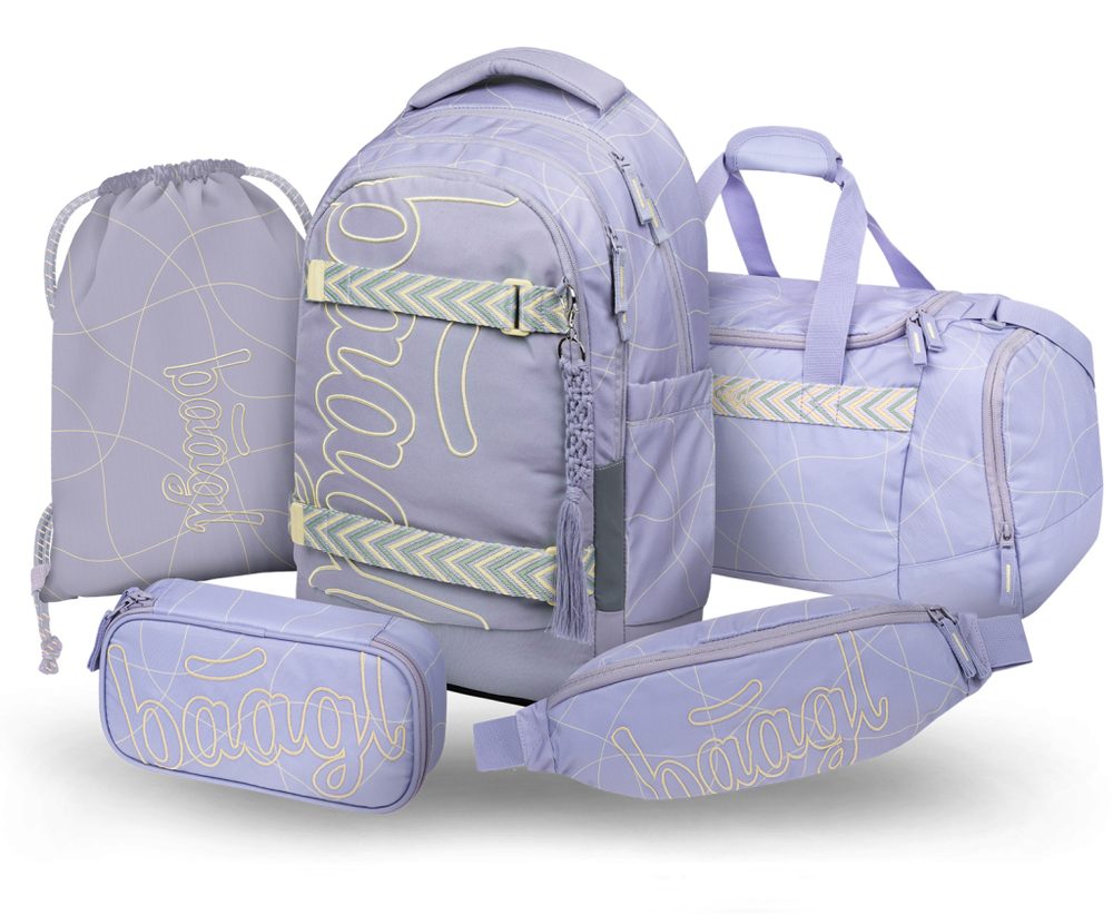 Levně BAAGL SET 5 Skate Max Mishmash: batoh, penál, sáček, sportovní taška, ledvinka GRS