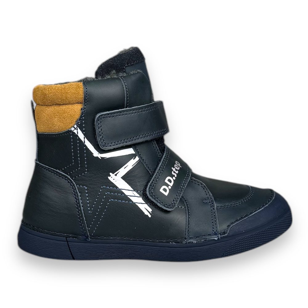 Levně DDstep dětské zimní barefoot boty - Tmavě modré - 31