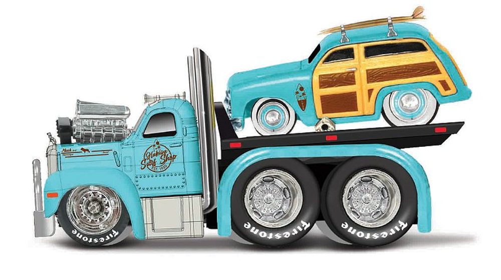 Levně Maisto - Muscle Transports - 1953 MACK B-61 Flatbed 1950 Ford Woody, 1:64