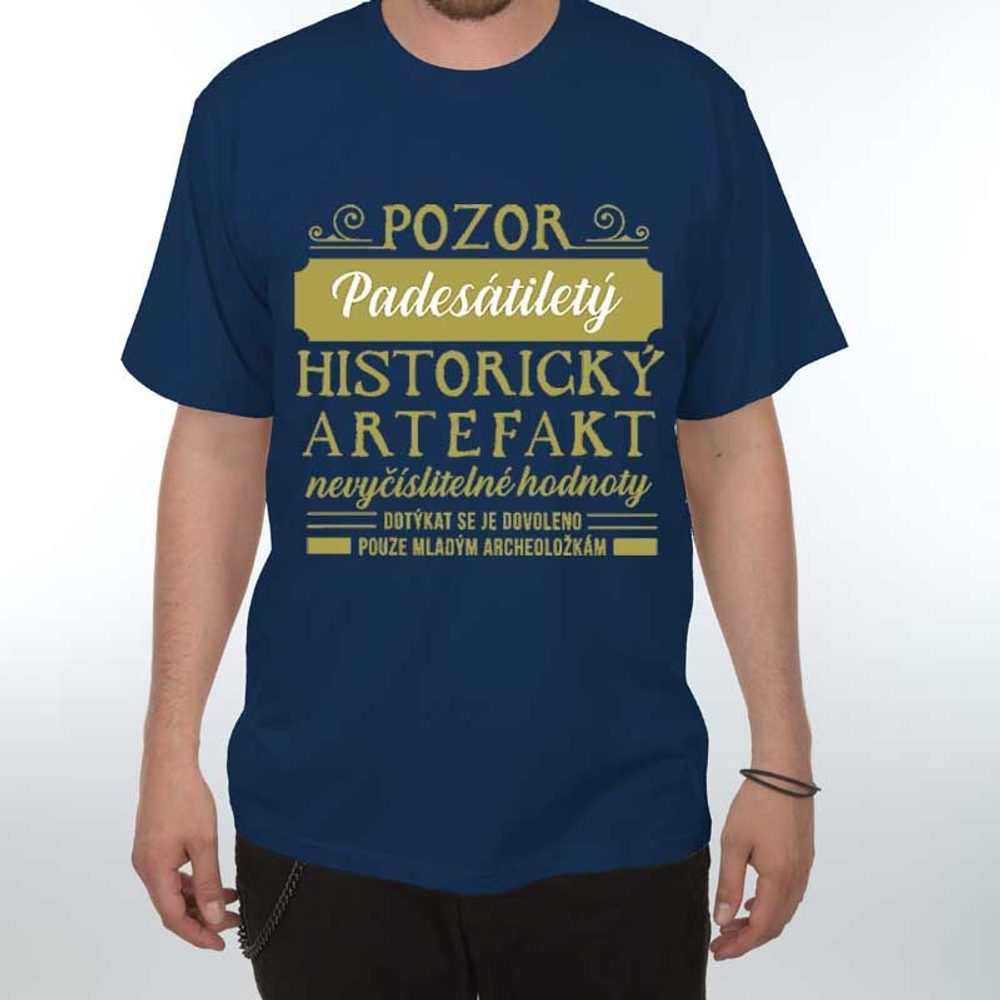 Levně Tričko - Pozor Artefakt 50 - L tmavě modrá