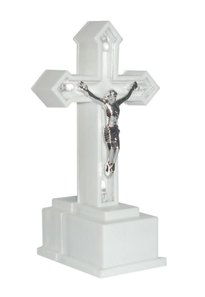 Levně kříž ledový, 15cm, LED osvětlení