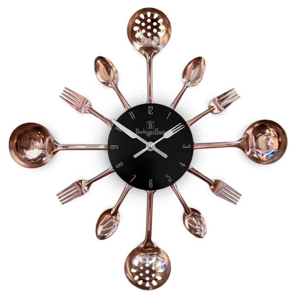 BERLINGERHAUS Kuchyňské nástěnné hodiny Black Rose Collection I BH-9480