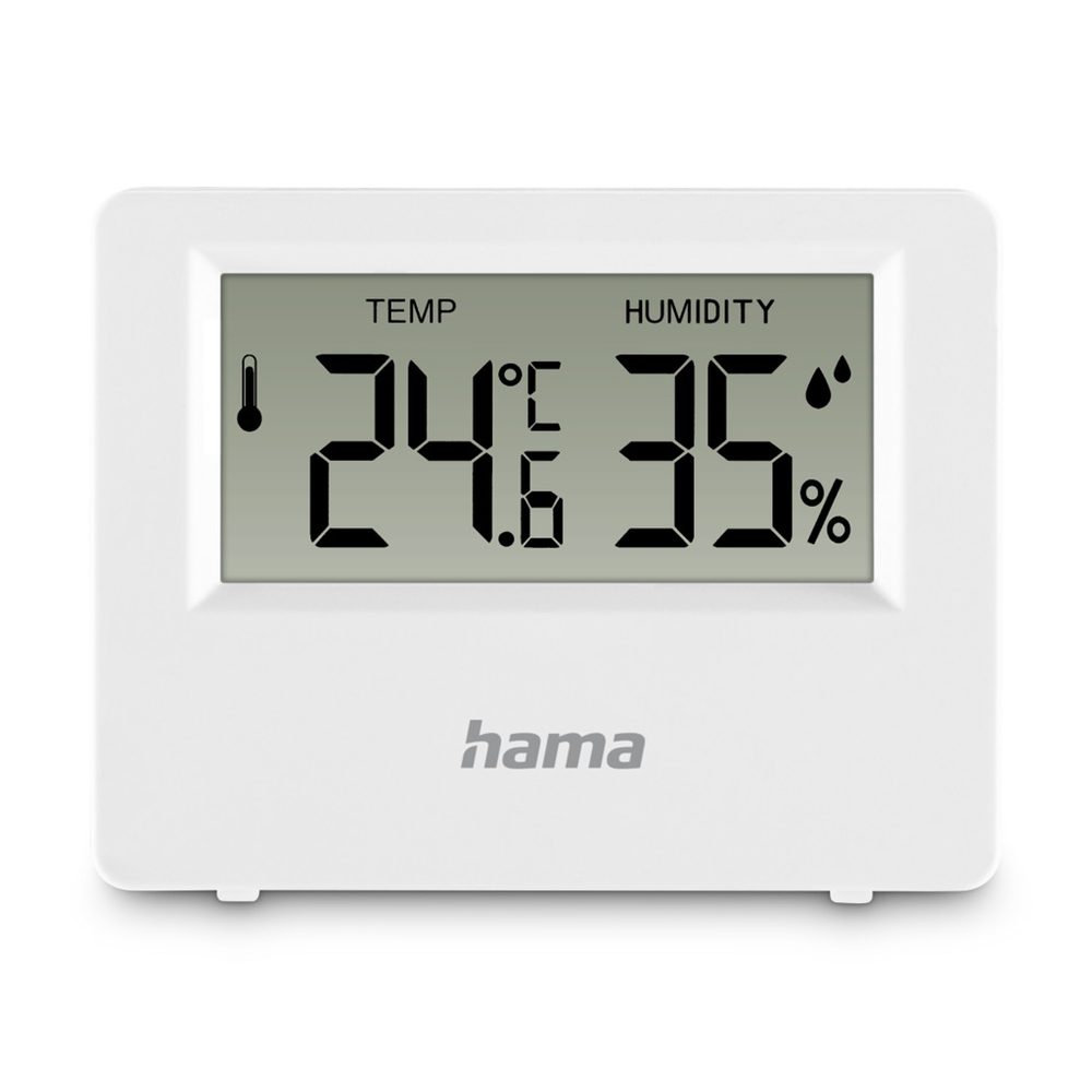Levně Hama Ebro, digitální teploměr/vlhkoměr, použití uvnitř/venku, bílý