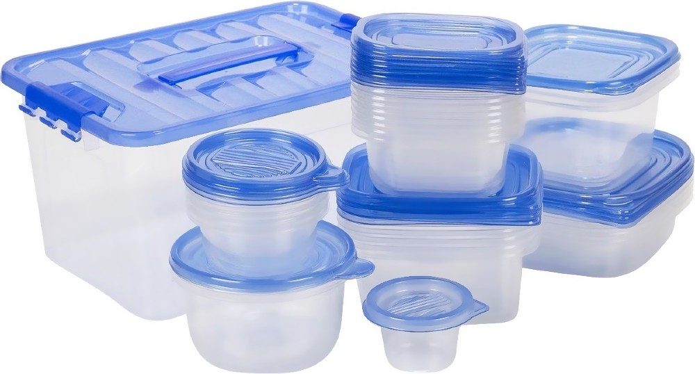 Levně EXCELLENT HOUSEWARE Dóza na potraviny JUMBO sada 27 ks modrá KO-362000020modr