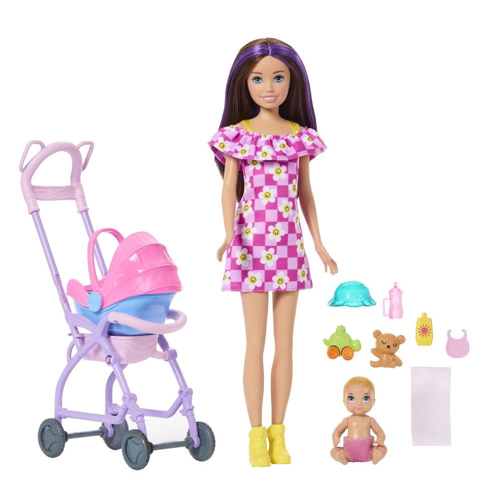 Levně Barbie SKIPPER BABYSITTER chůvá s kočárkem