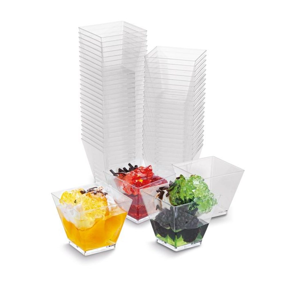 Levně pohárek 60ml 4boký FINGERFOOD pyramida, 50ks, plast