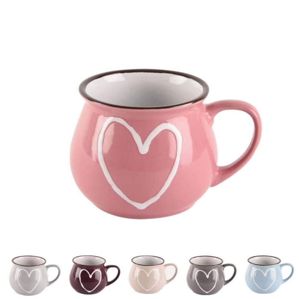 Levně hrnek 320ml SRDCE-Heart, 6barev, keramika