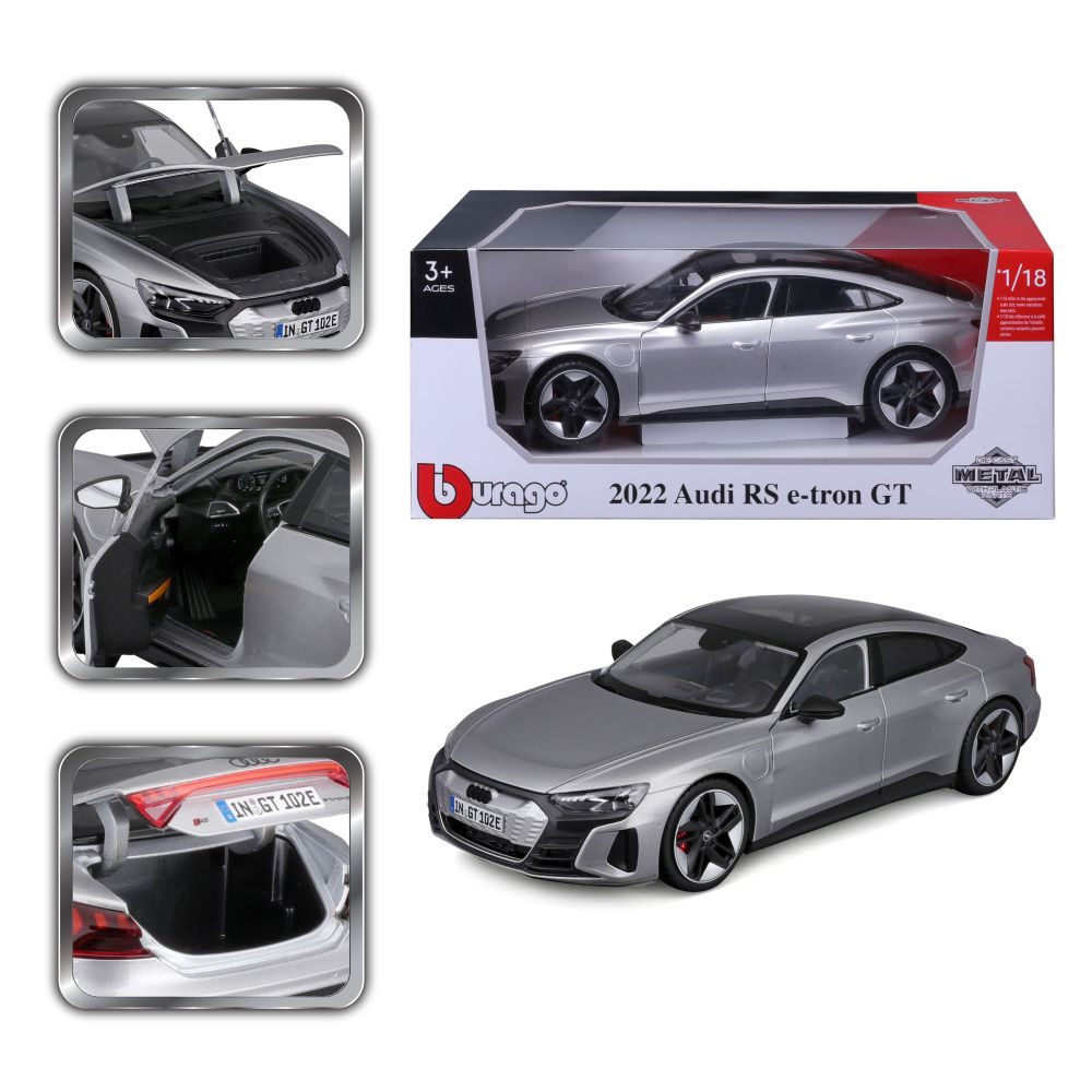 Levně Bburago 1:18 Top Audi RS E-tron GT Silver