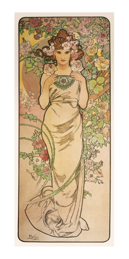 Levně Pohled Alfons Mucha – Rose, dlouhý Baagl