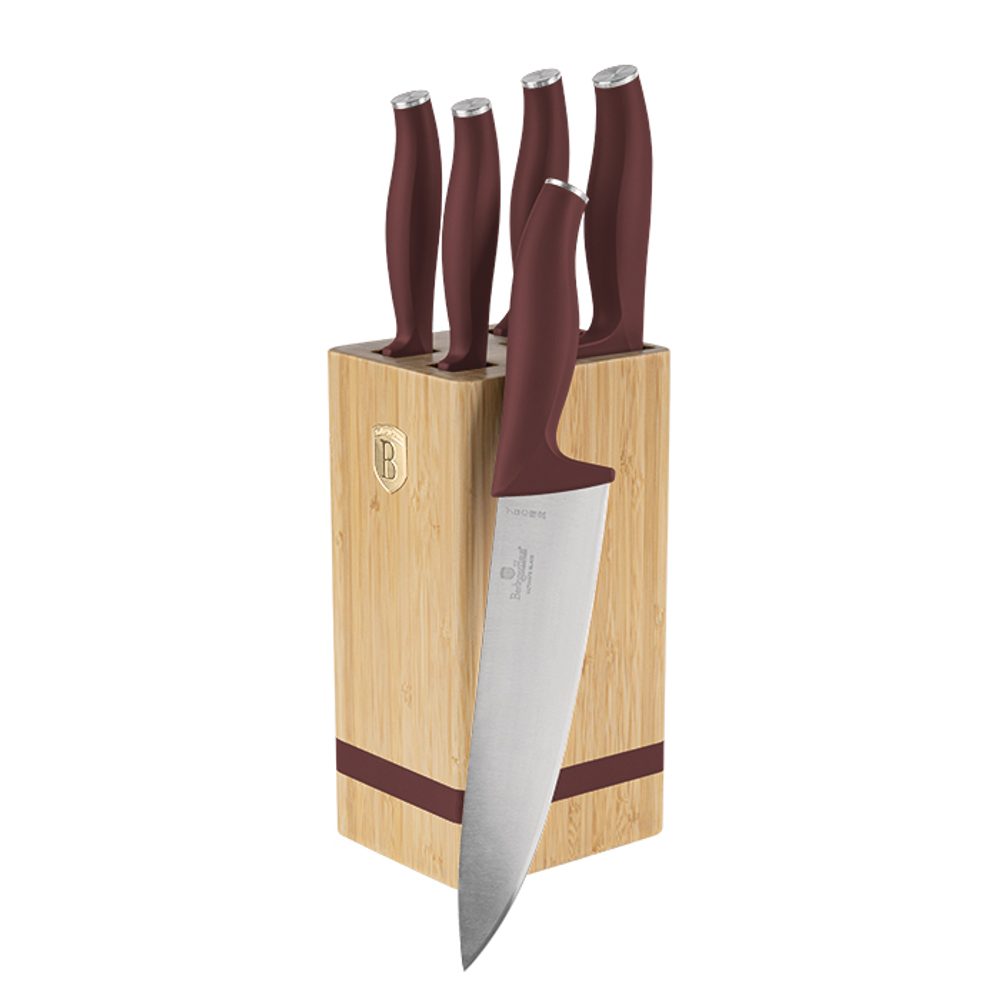 Levně BERLINGERHAUS Sada nožů se stojanem BAMBOO 6 ks Leonardo Collection BH-2972