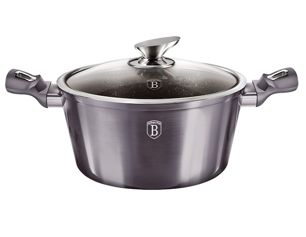 Levně BERLINGERHAUS Kastrol s poklicí s mramorovým povrchem 24 cm Carbon PRO Line BH-6893