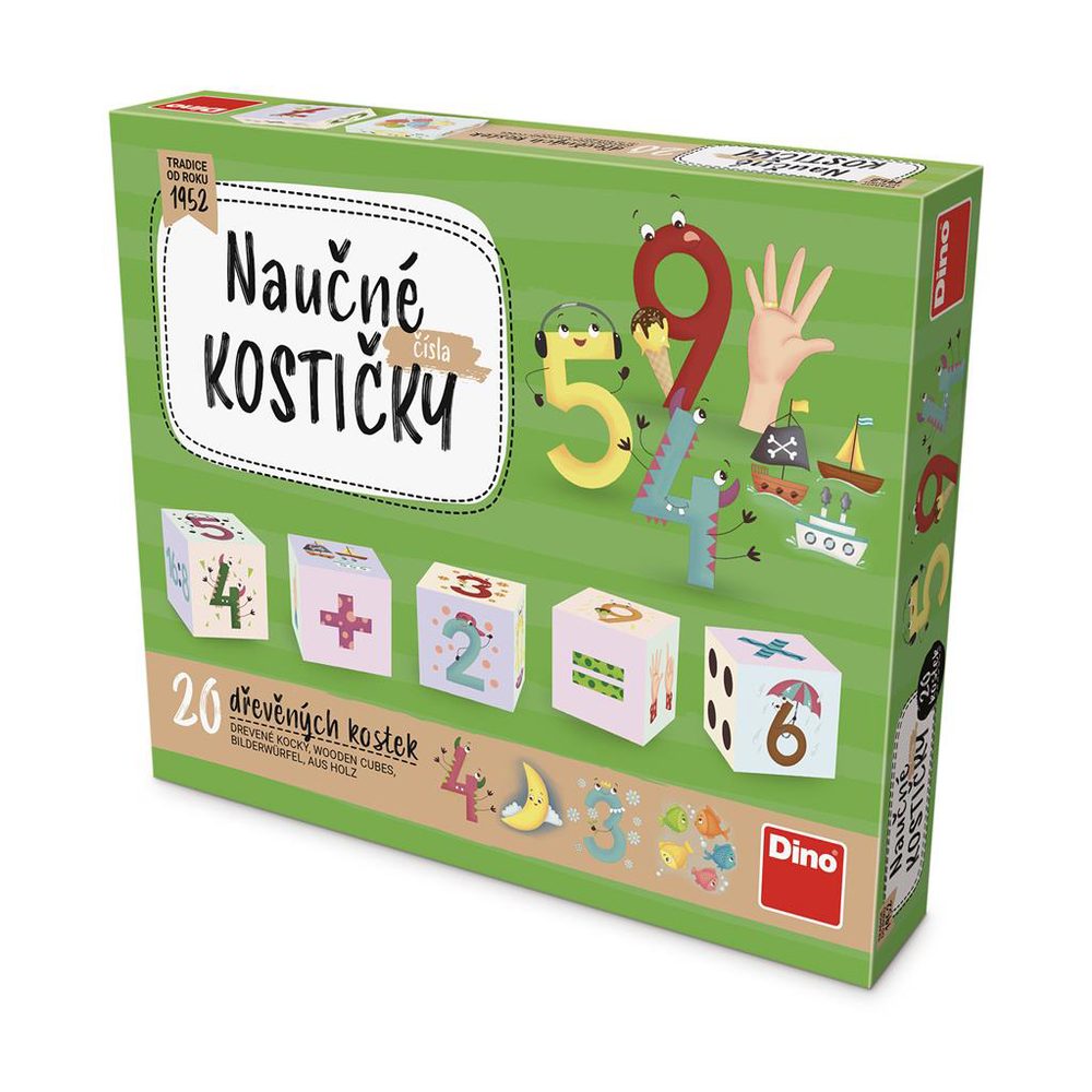Levně ČÍSLA 20 Dřevěné kostky
