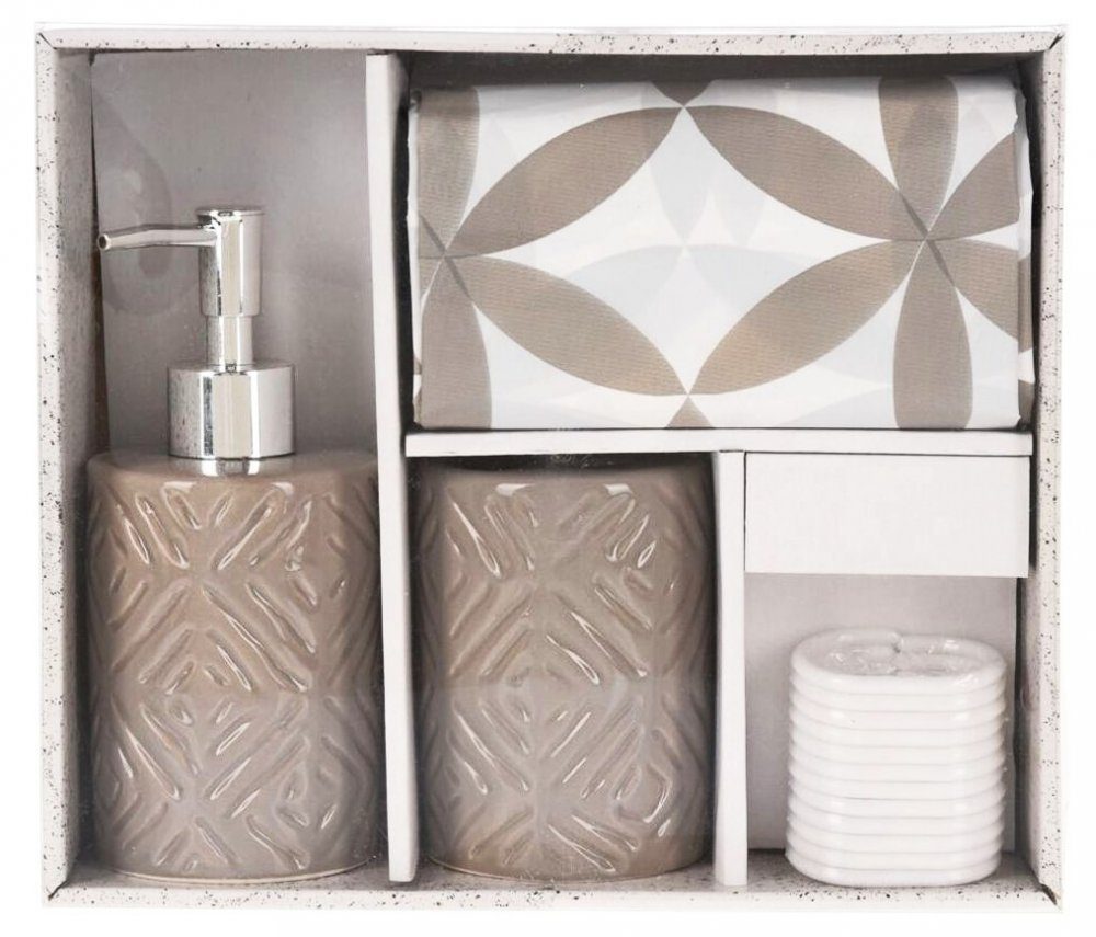 Levně HOMESTYLING Koupelnové doplňky sada 3 ks hnědá KO-CY2210590hned