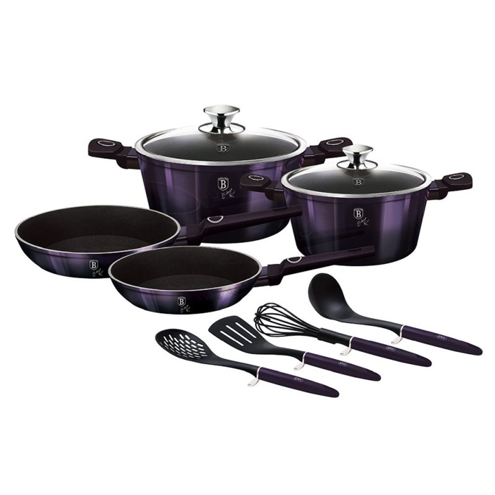 Levně BERLINGERHAUS Sada nádobí s titanovým povrchem 10 ks Purple Eclipse Collection BH-7140