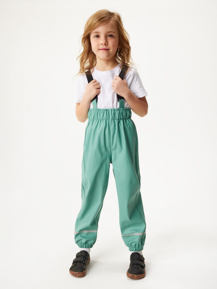 Unuo Dětské nepromokavé kalhoty bez zateplení, Zelená - 128/134