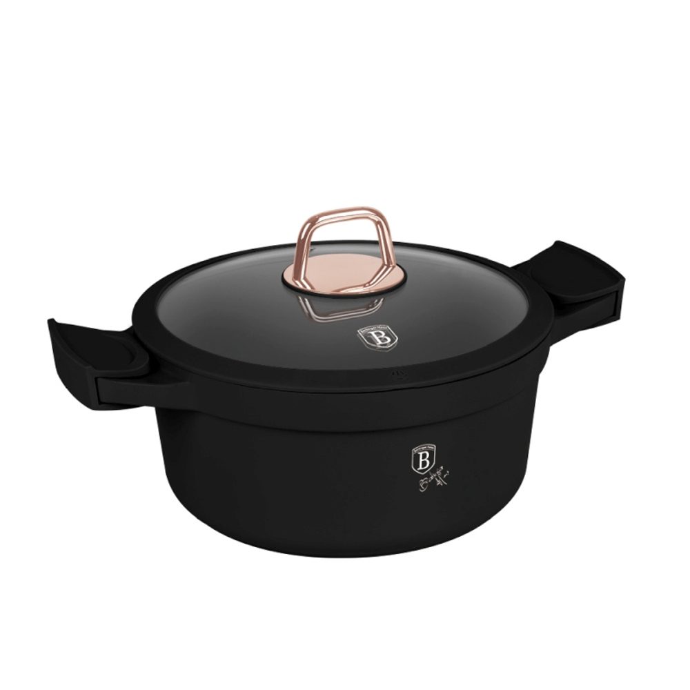 Levně BERLINGERHAUS Kastrol s titanovým povrchem a poklicí 24 cm Black Rose Collection BH-1457