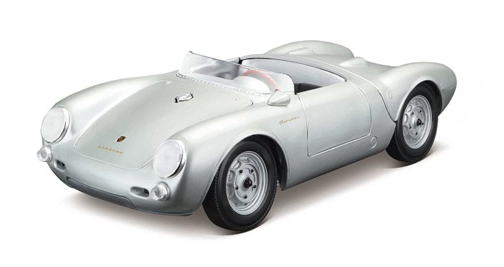 Levně Maisto - PORSCHE 550 A SPYDER, stříbrná, 1:18