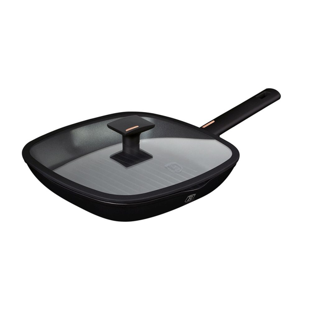 Levně BERLINGERHAUS Pánev grilovací s titanovým povrchem a poklicí 28 cm Monaco Collection BH-7093