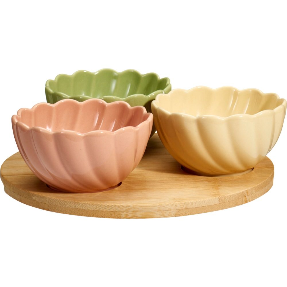 EXCELLENT HOUSEWARE Sada servírovacích misek kamenina 4ks různé barvy KO-210001560