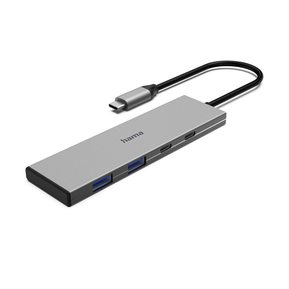 Levně Hama USB-C hub, 4 porty, USB 3.2 10 Gb/s, PD 100 W, hliníkový