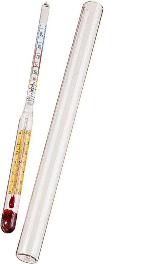 Levně lihoměr s teplom. 205mm, 0-97%, odm.válec