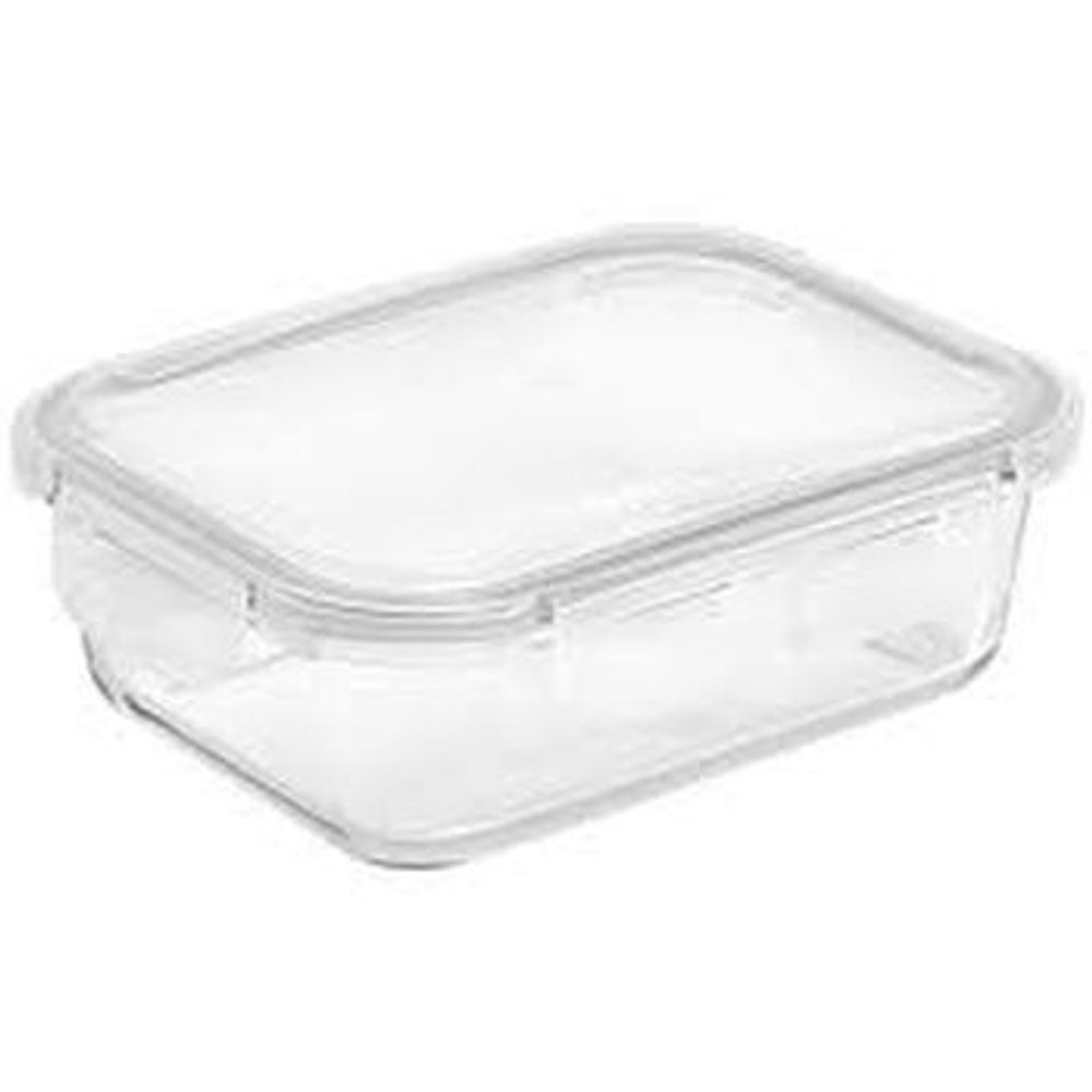 Levně dóza 0,80l FRESCO, 17,5x12,5,6cm, víčko plast, sklo